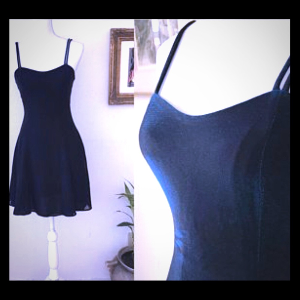 Blue shimmery strapless cocktail dress, size 13/14